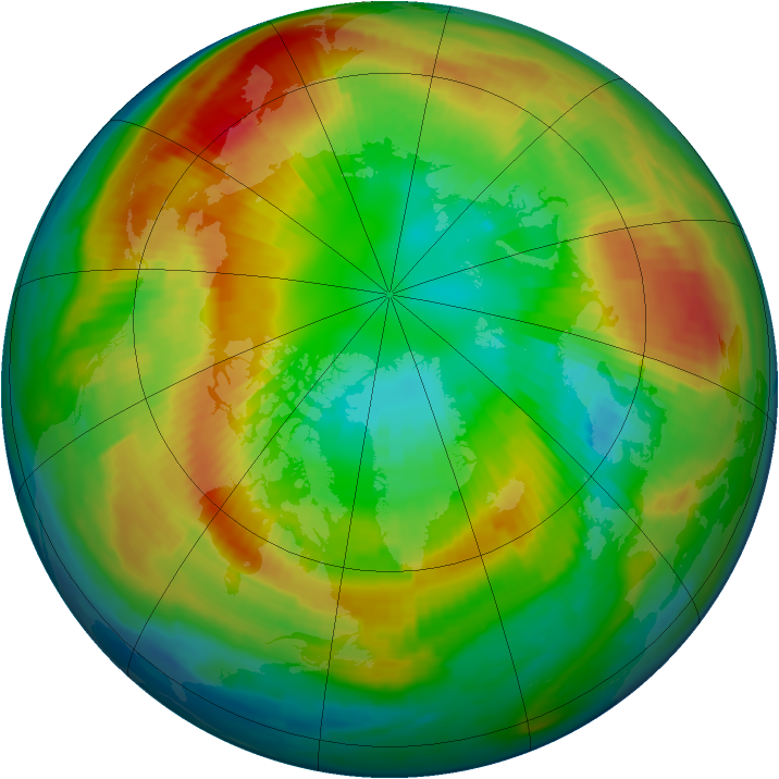 Arctic ozone map for 05 March 1997